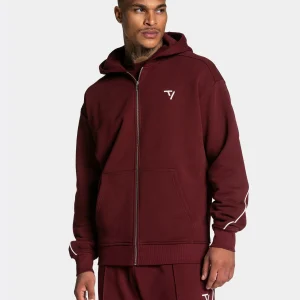 Contrastline Zip Jacke "Weinrot"