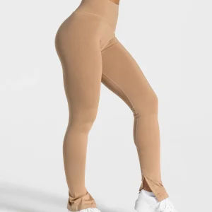 Sassy Slit Leggings "Beige"