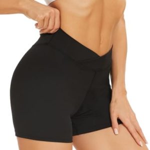 Short Cycliste Sport Femme Taille Haute, Legging Push up pour Yoga Running Fitness