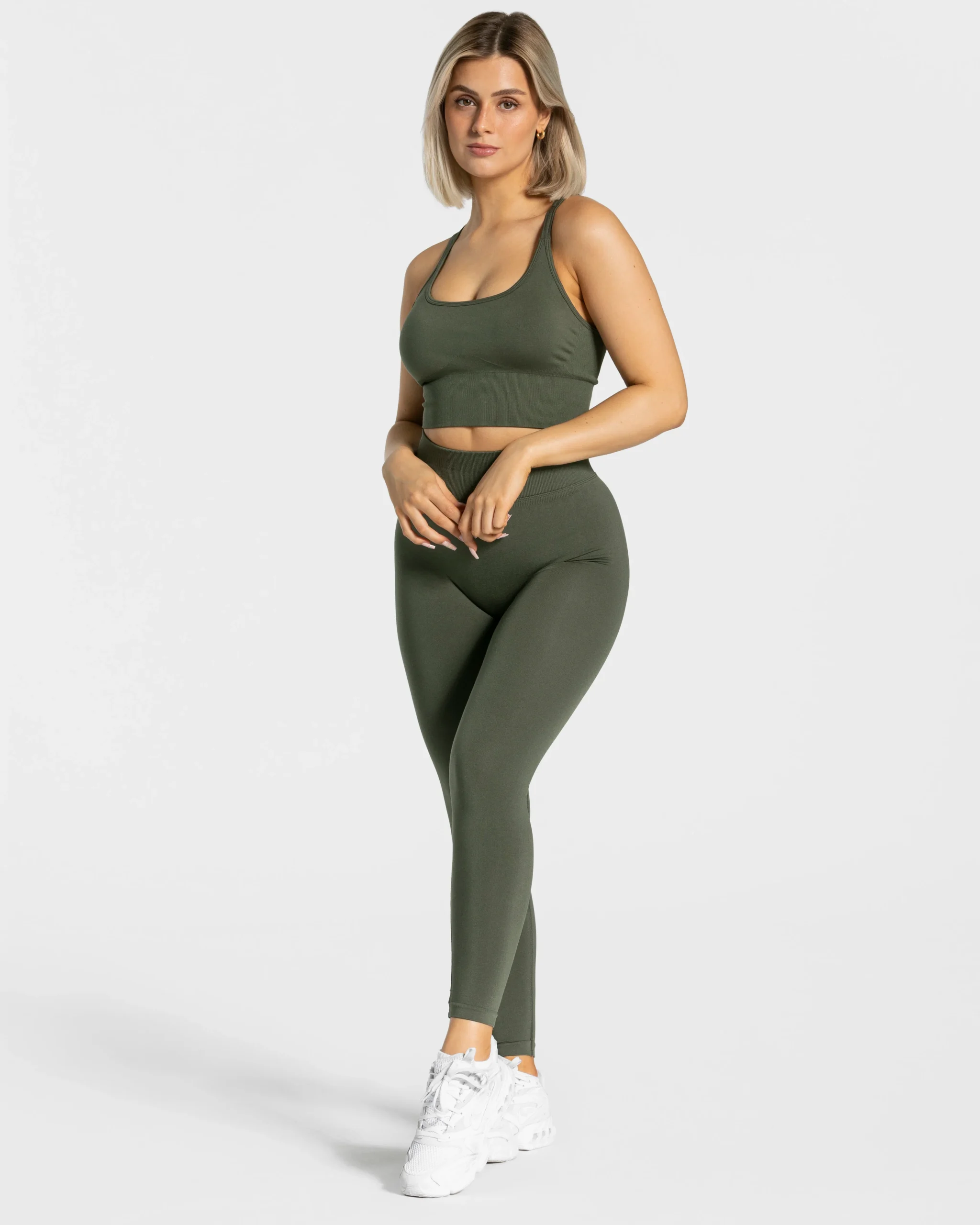 Statement Scrunch Leggings "Khaki" – Image 4