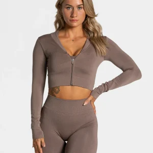 Statement Zip Jacke "Mokka"