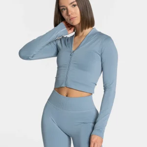 Statement Zip Jacke "Stahlblau"