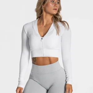 Statement Zip Jacke "Weiß"