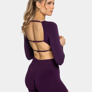 Femme Backless Longsleeve "Aubergine"
