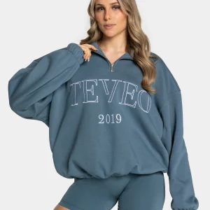 Femme Half Zip Sweater "Teal"