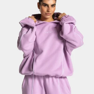 Contrastline Hooded Sweater "Orchid"