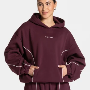 Contrastline Hooded Sweater "Pflaume"