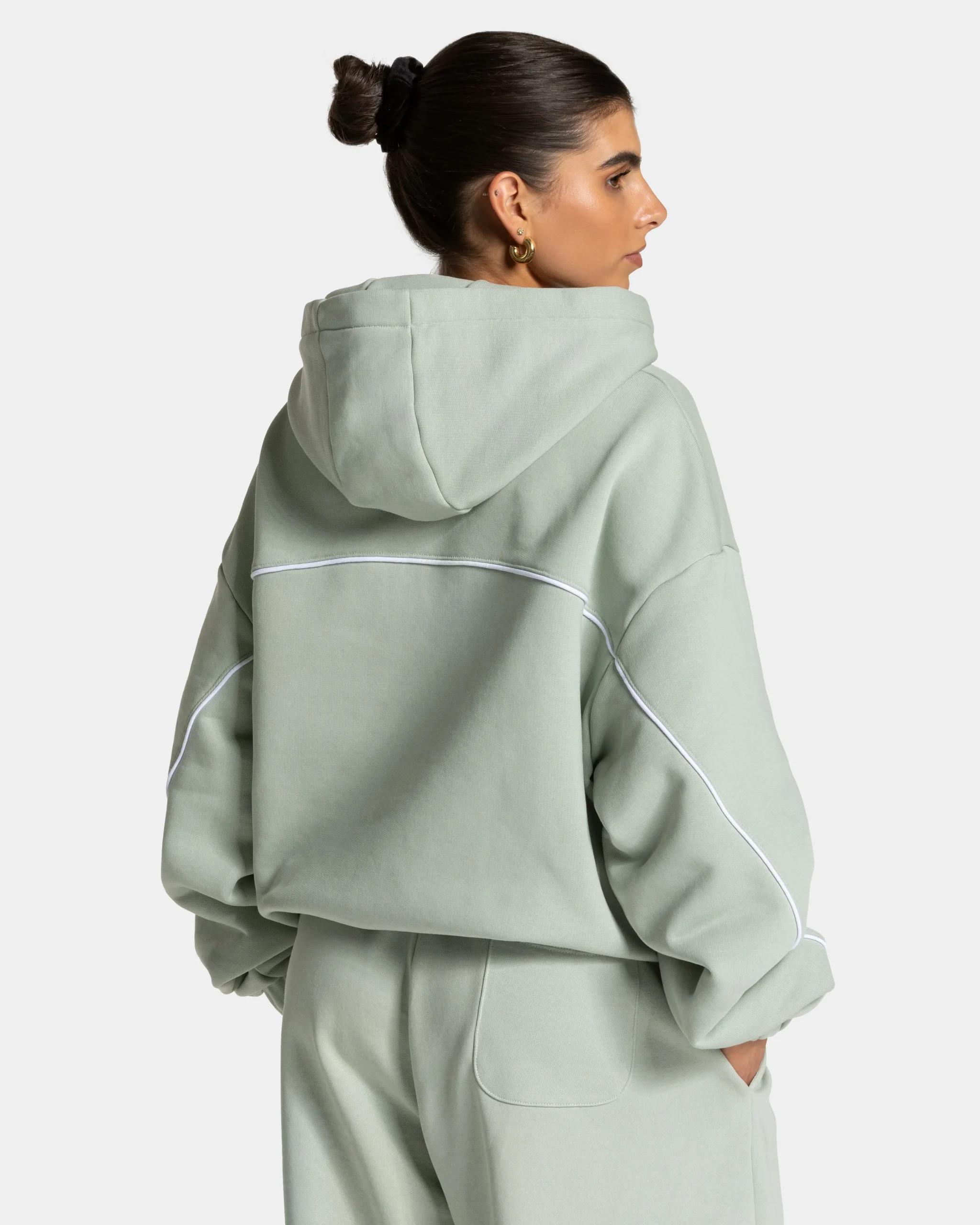 Contrastline Hooded Sweater "Pistachio" – Image 3