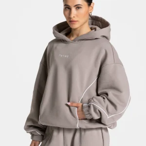 Contrastline Hooded Sweater "Stone"