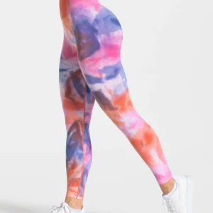 Tie Dye Scrunch Leggings "Hot"