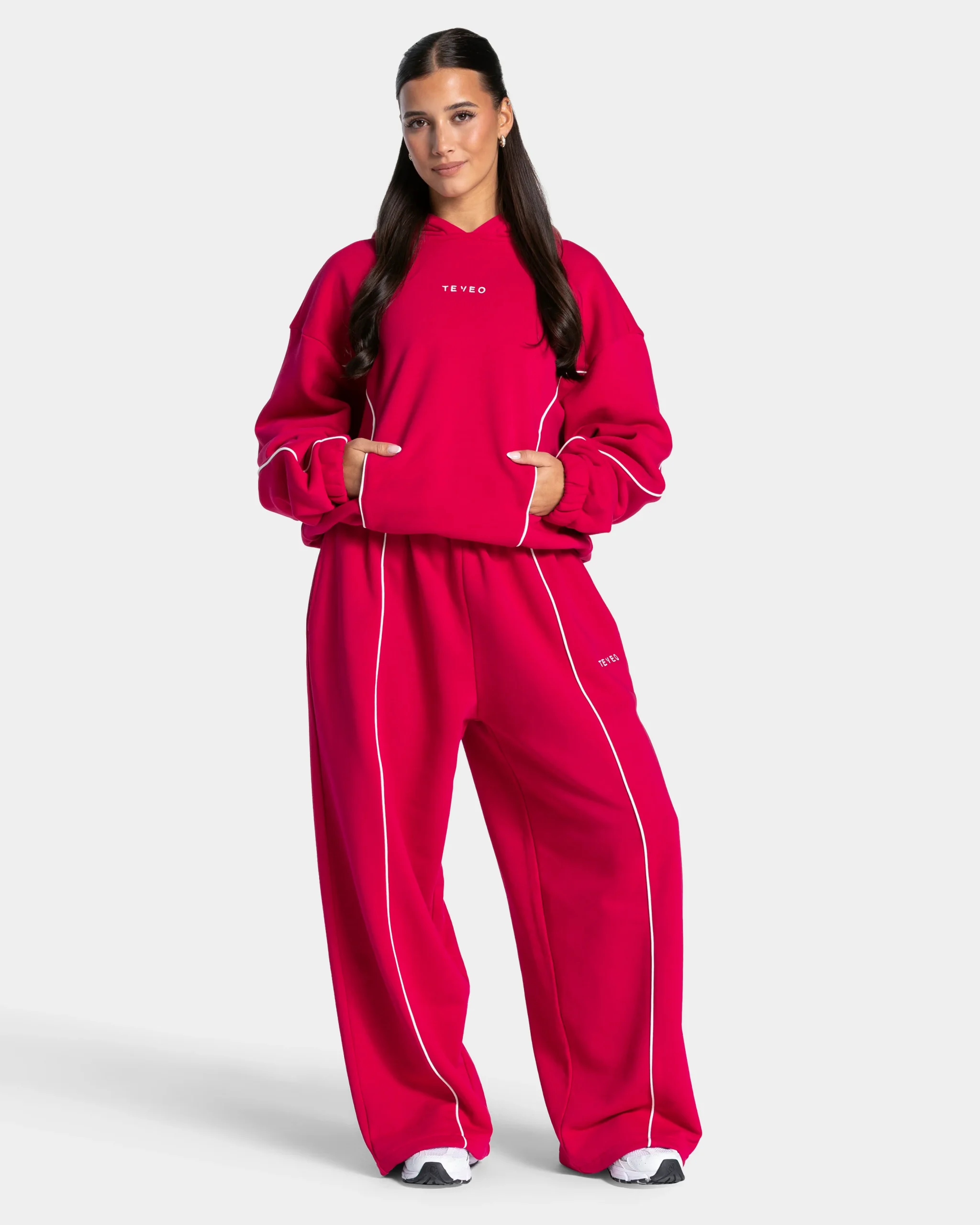 Contrastline Hooded Sweater "Raspberry" – Image 4