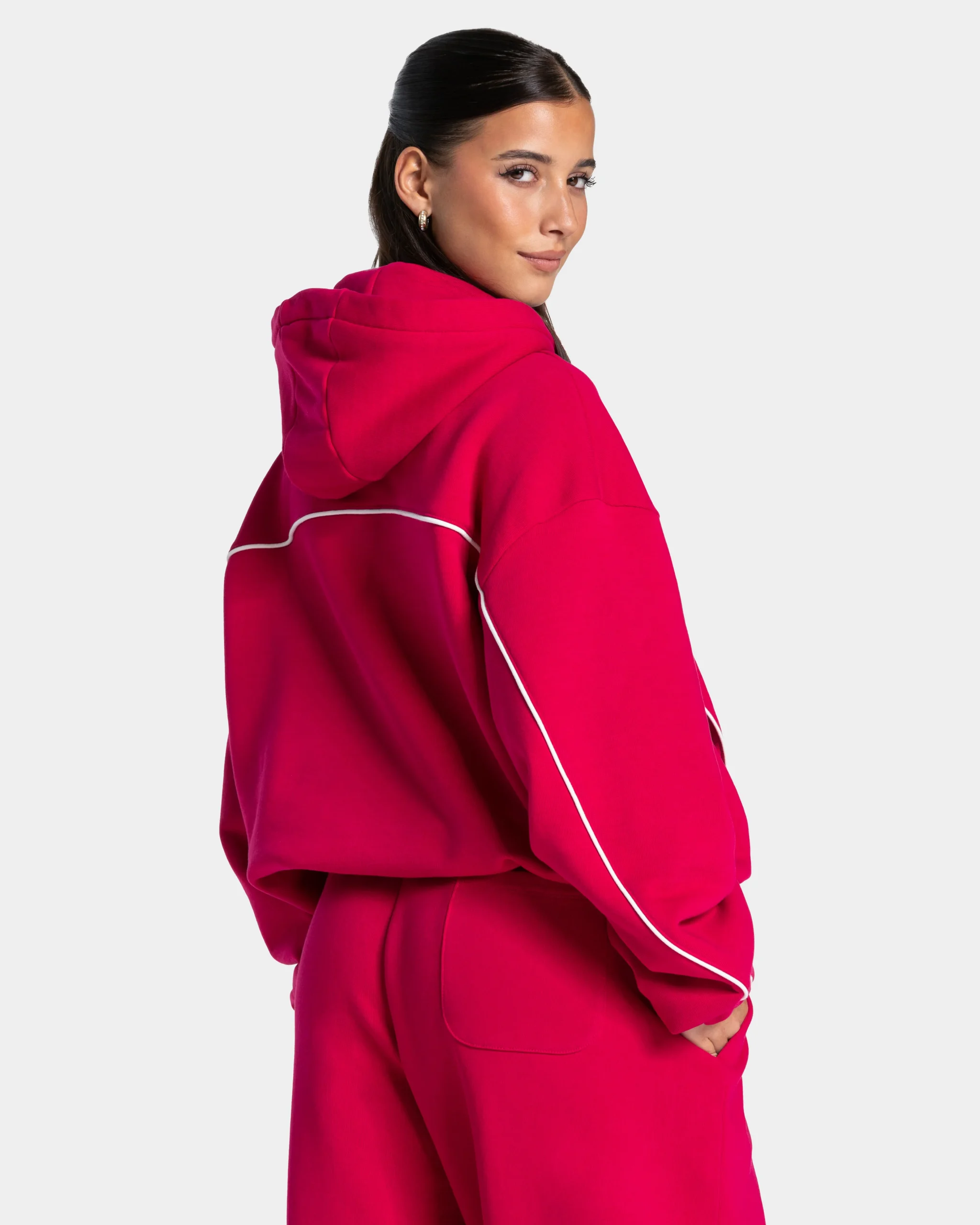 Contrastline Hooded Sweater "Raspberry" – Image 3