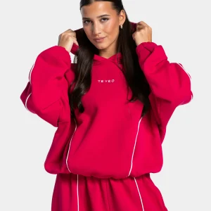 Contrastline Hooded Sweater "Raspberry"