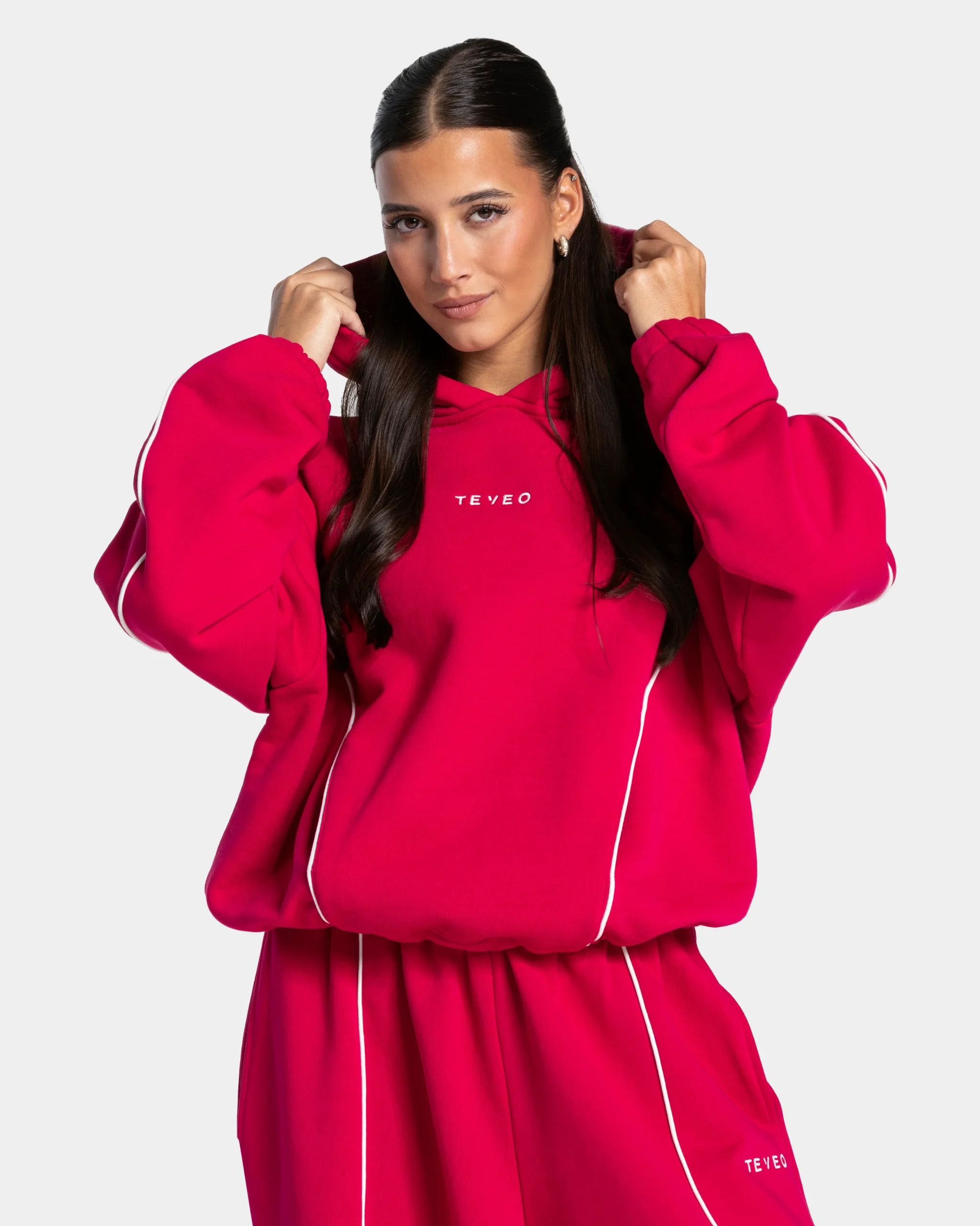 Contrastline Hooded Sweater "Raspberry" – Image 2