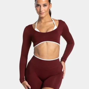 Contrastline Longsleeve "Weinrot"