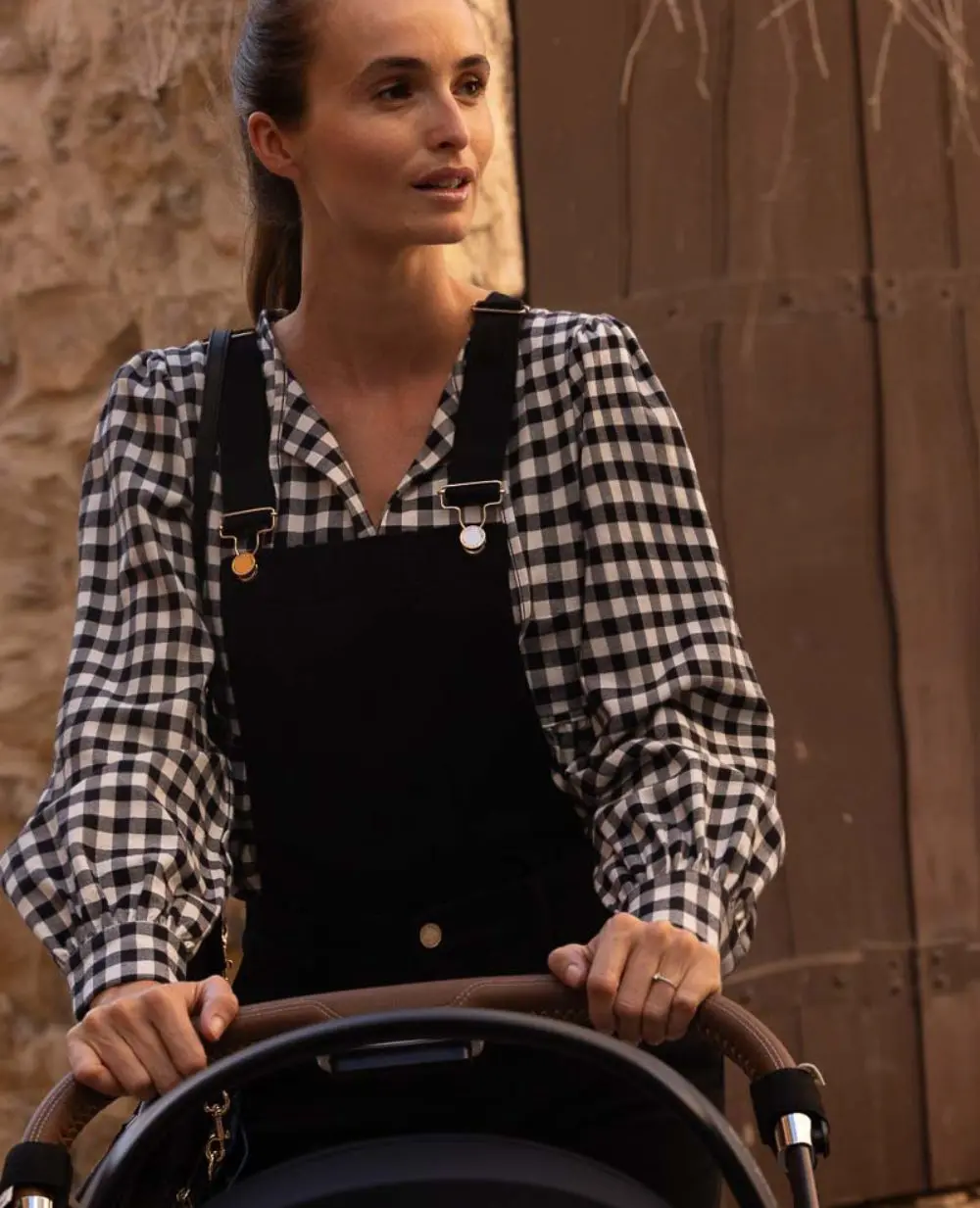 Blouse de grossesse et d’allaitement Eléonore - Noir / Blanc – Image 2