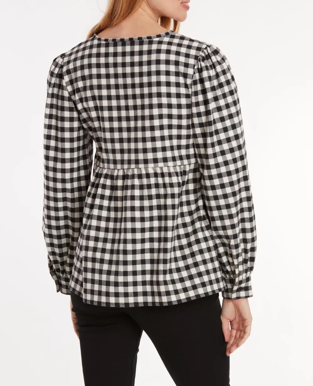 Blouse de grossesse et d’allaitement Eléonore - Noir / Blanc – Image 4