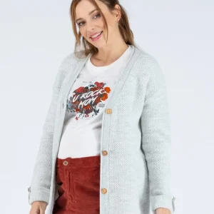 Cardigan de grossesse en maille Abelha - Gris Perle