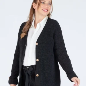 Cardigan de grossesse en maille Abelha - Noir