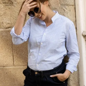 Chemise liquette de maternité Camille - Bleu