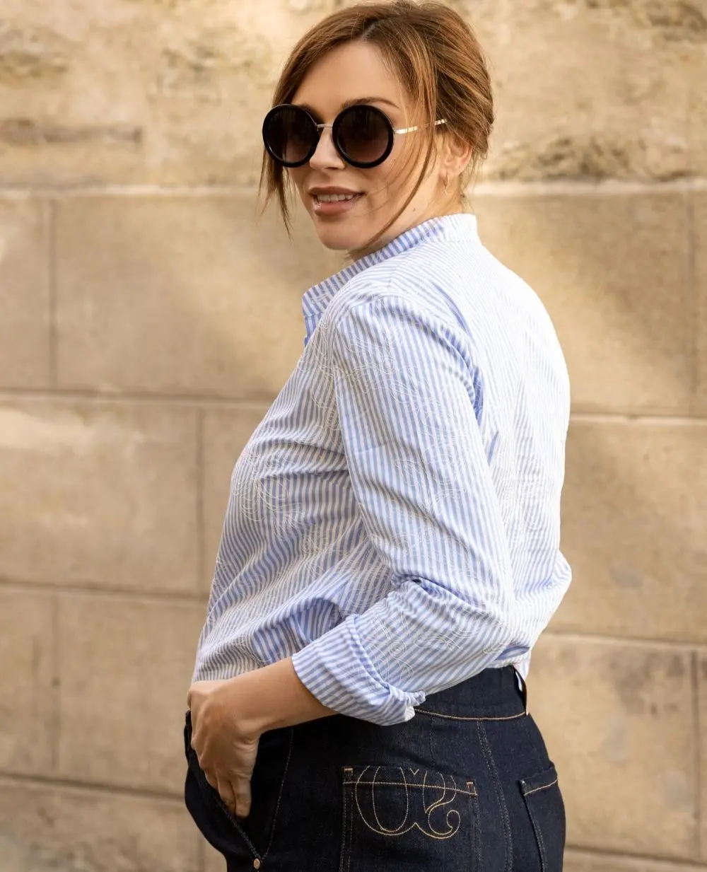 Chemise liquette de maternité Camille - Bleu – Image 7