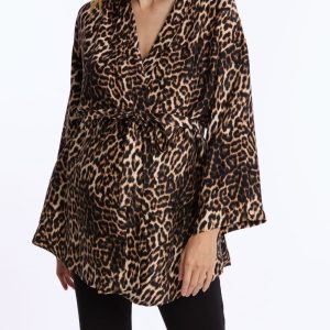 Kimono de grossesse et allaitement Roxane - Léopard