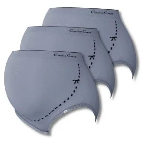 Lot de 3 Maxi Culotte de grossesse Illusion - Gris