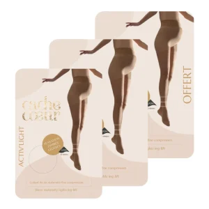 Lot de 3 paires de collants fins (30 deniers) Activ' Light - Beige