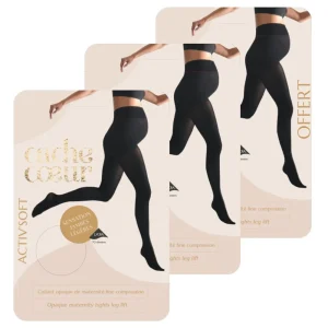 Lot de 3 paires de collants fins (70 deniers) Activ' Soft - Noir