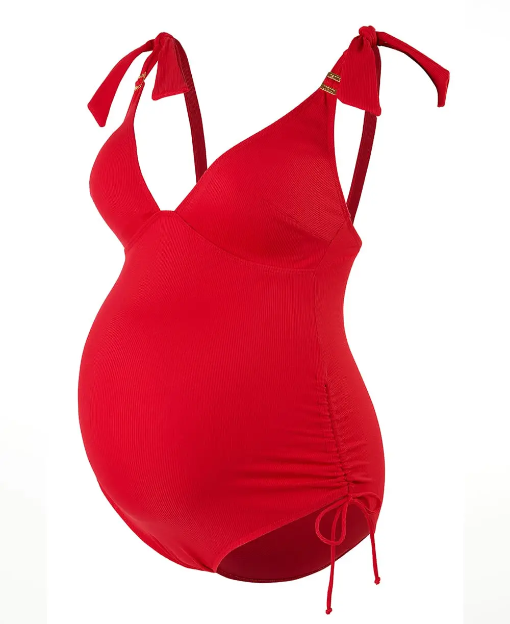 Maillot de bain de grossesse Porto Vecchio - Rouge – Image 4