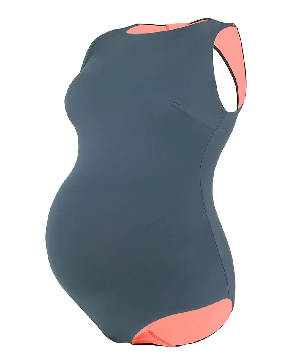 Maillot de bain de grossesse réversible Sunset - Gris – Image 4