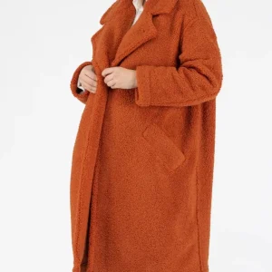 Manteau long de maternité oversize Léonie - Cuivre