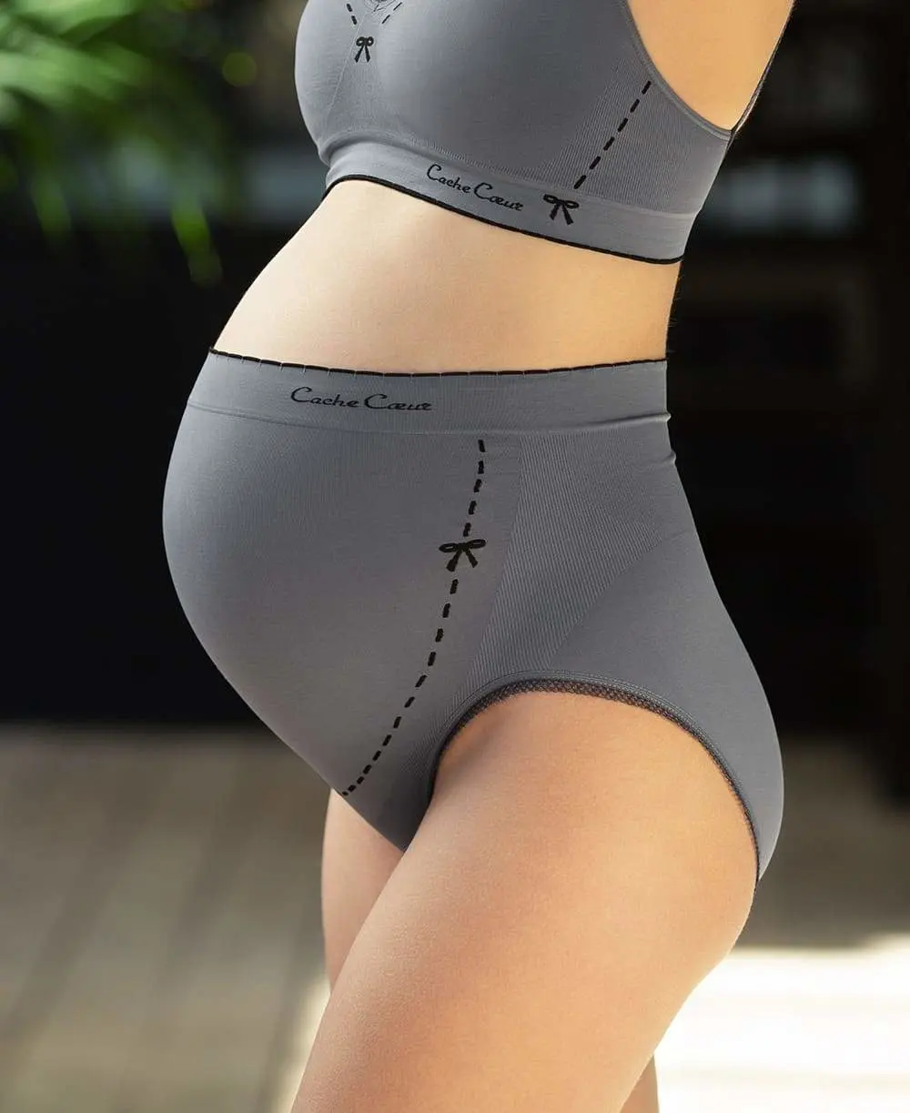 Maxi Culotte de grossesse Illusion - Gris