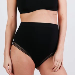 Maxi culotte de grossesse sans couture Milk - Noir