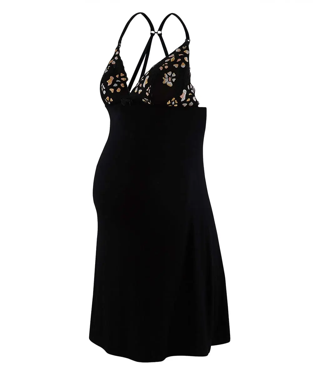 Nuisette de grossesse et d'allaitement Cléo - Noir – Image 3