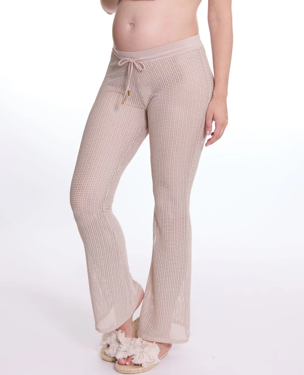 Pantalon beachwear de maternité Milos - Beige – Image 3