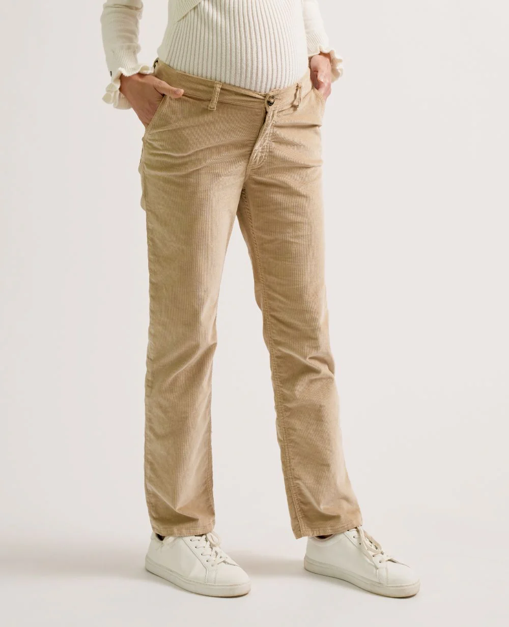 Pantalon droit de maternité William - Noisette – Image 5