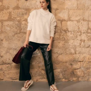 Pantalon simili cuir de maternité Alix - Noir