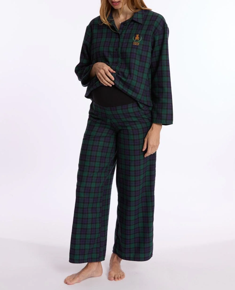 Pyjama de grossesse et d’allaitement Teddy - Vert – Image 3