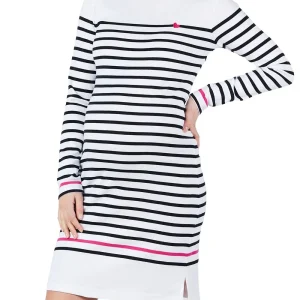 Robe de grossesse marinière Quimper - Blanc / Marine