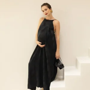 Robe longue de grossesse et d’allaitement Isis - Noir