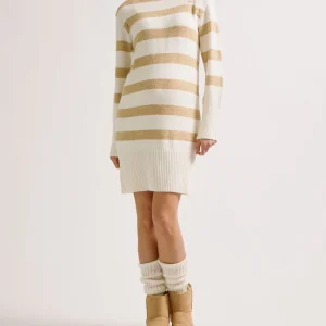 Robe pull de grossesse et allaitement Normandie - Beige/Ivoire