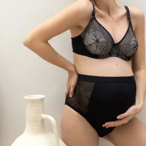 Soutien gorge maternité et allaitement avec armatures DAHLIA - Noir