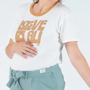 T-shirt de grossesse Love is All - Ivoire