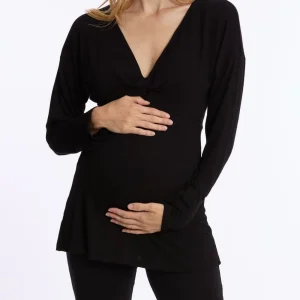 T-shirt manches longues de grossesse et d’allaitement Louna - Noir