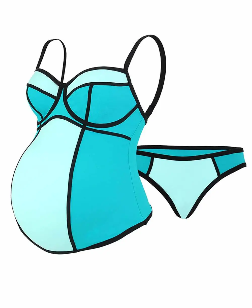 Tankini de grossesse avec armatures Rosy - Mint – Image 2
