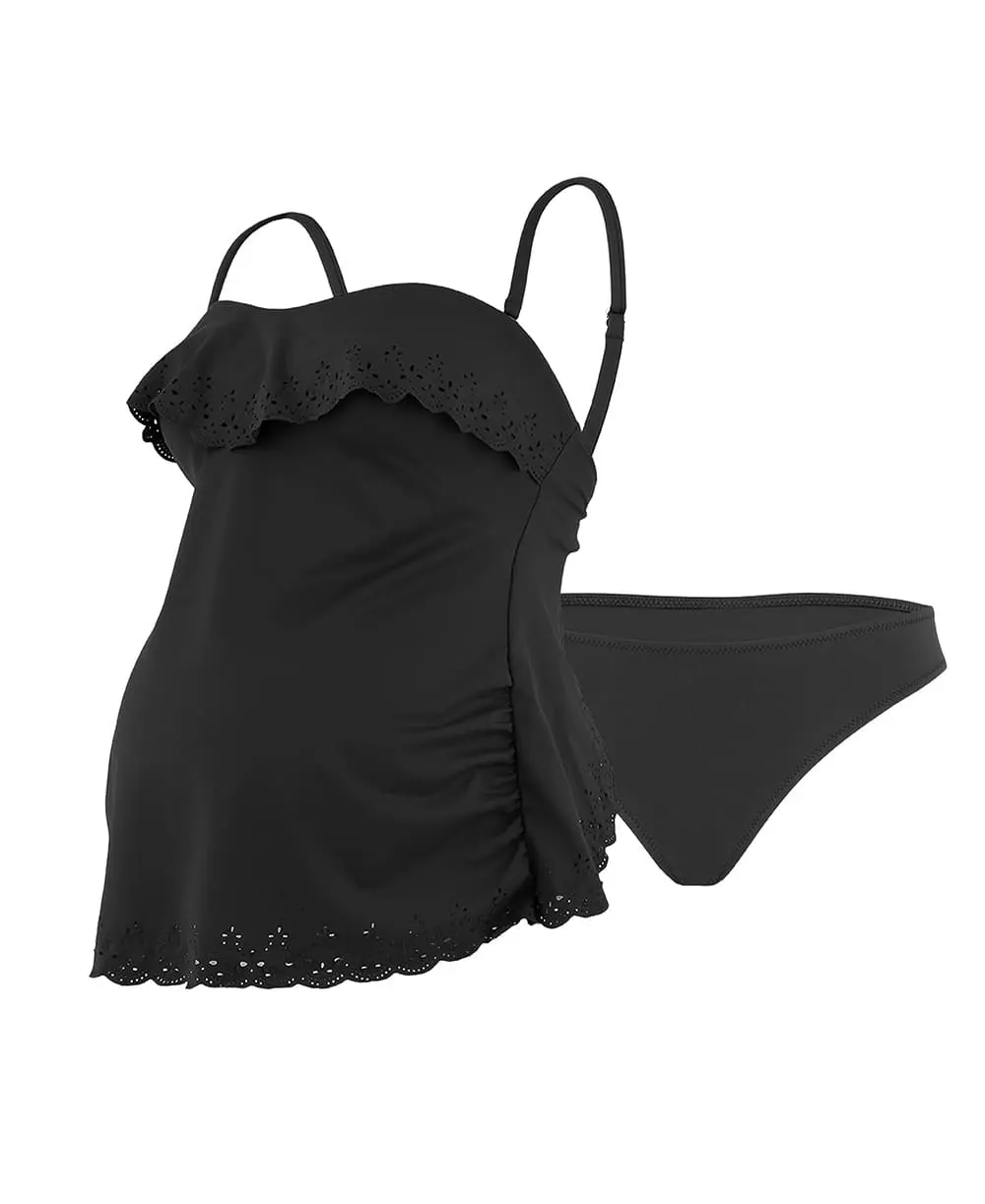 Tankini de grossesse Bloom - Noir – Image 4