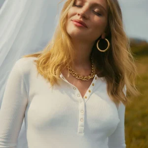 Top manches longues de grossesse et d’allaitement Tunisien - Ivoire